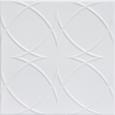 Circles and Stars Glue-up Styrofoam Ceiling Tile 20 in x 20 in - #R82