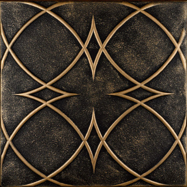 Circles and Stars Glue-up Styrofoam Ceiling Tile 20 in x 20 in - #R82