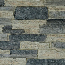 Ekena - 49 in x 25.5 in x 1.25 in Acadia Ledge Stacked Stone - Smokey Ridge - Stonewall Faux Stone Siding Panel