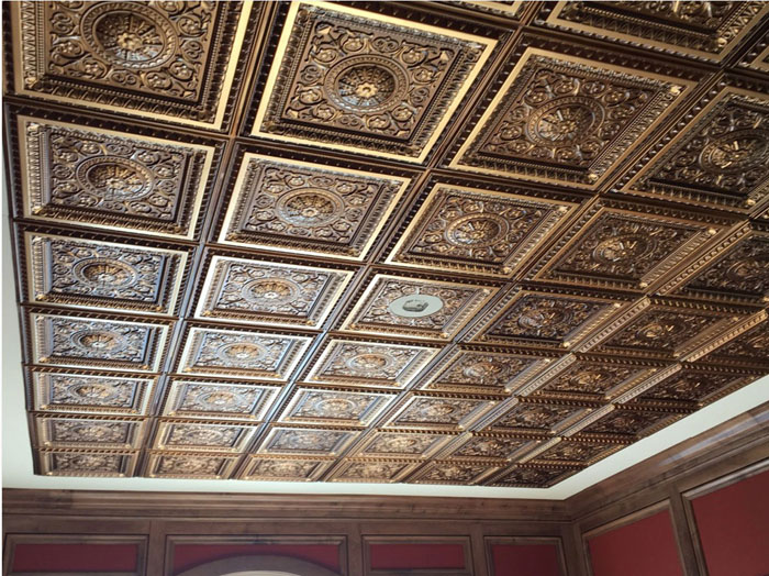 La Scala – Faux Tin Ceiling Tile – 24″x24″ – #223 - Brushed Gold