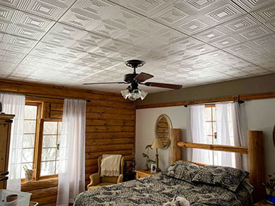 Bedroom with Styrofoam Ceiling Tile R11 Bedroom with Styrofoam Ceiling Tile R11